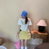 SUSAN Korean off-the-shoulder T-shirt Women's short-sleeved Summer 2025 New style Loose slimming round-neck casual top DL612 Application Scenario